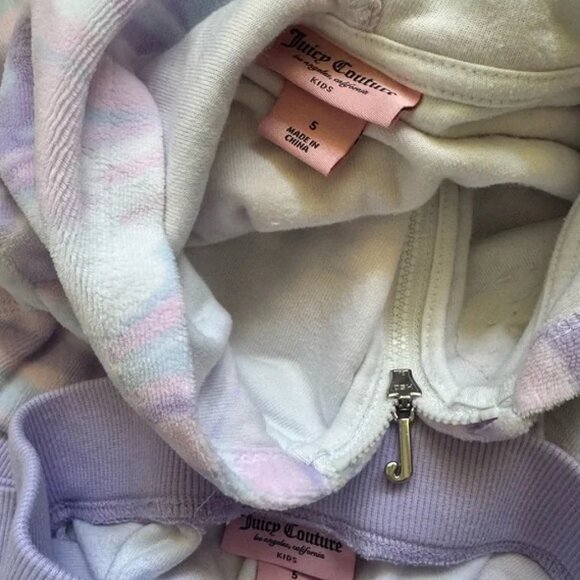💜 Juicy Couture Kids 2-Piece Tie-Dye Swirl Pastel Tracksuit - 4T and/or 5 🩷 - Picture 10 of 10